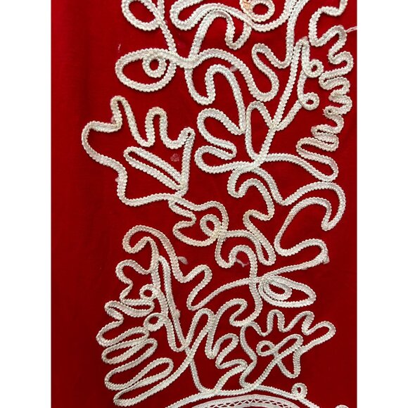 Objects DArt Embroidered Red Short Sleeve Boho Tunic Top Sz S - Picture 4 of 8